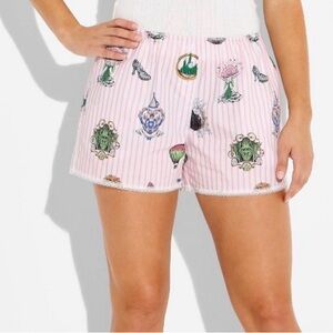 Wicked Women’s Large Katie Kime Iconic Graphic Boxer Shorts Pink Pinstripe XLNWT